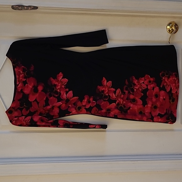 NWOT Lauren Ralph Lauren Ruched Side Three-quarter Sleeved Lined Floral … - Picture 3 of 16